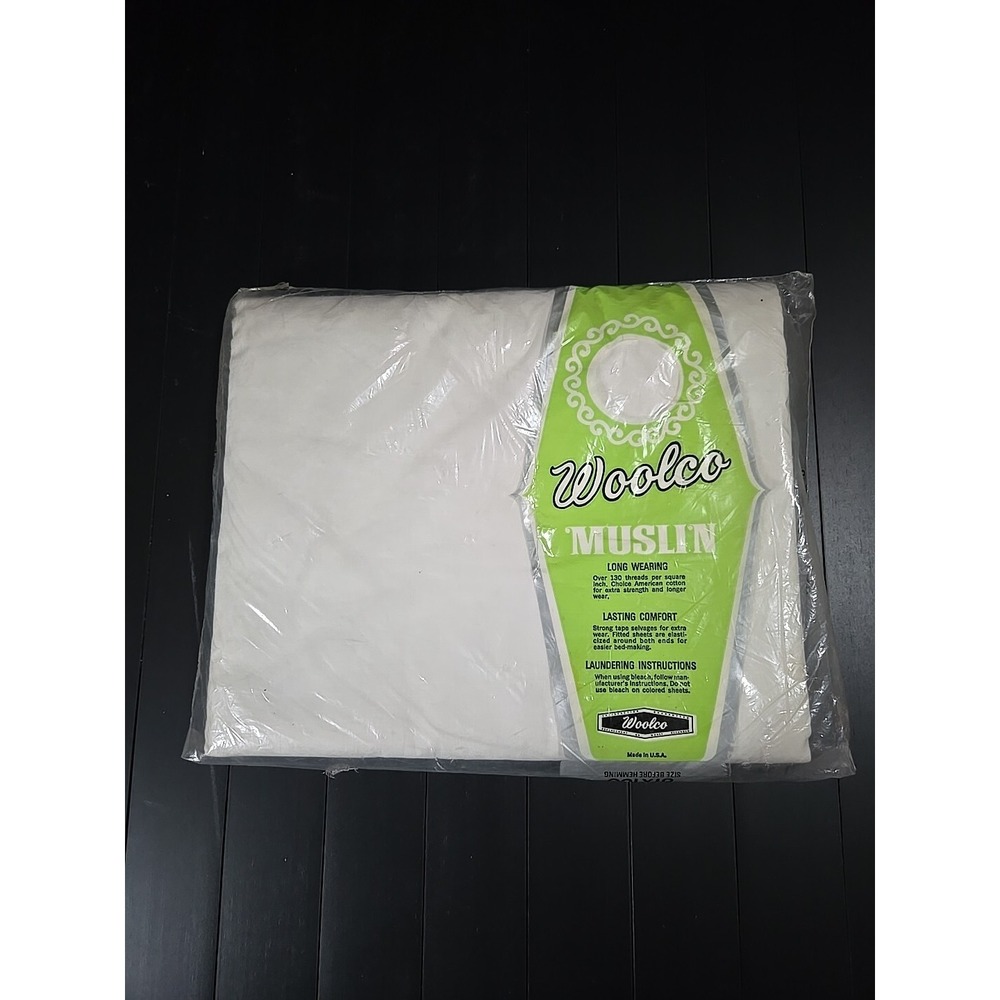 Woolco No-Iron Muslin Double Size Sheet 81 x 108 For Fabric Muslin  NEW! Vintage